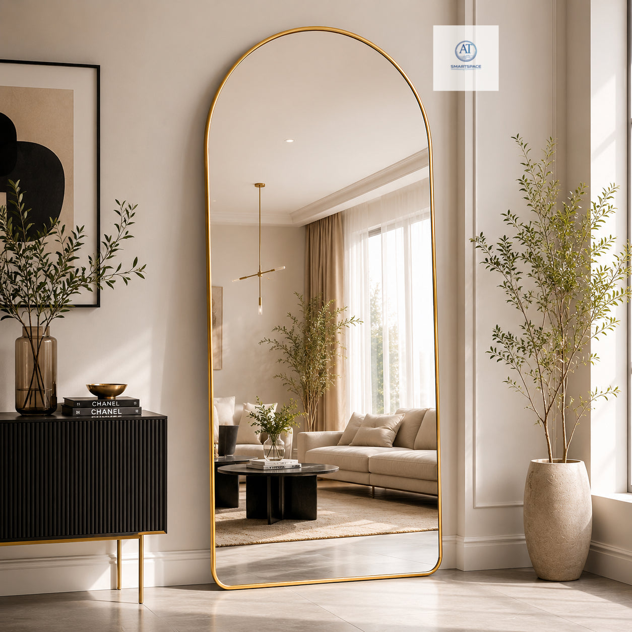 Gold Arched Mirror 80x180cm – Full Length Mirror | AT Smartspace - Mirror - AT Smartspace