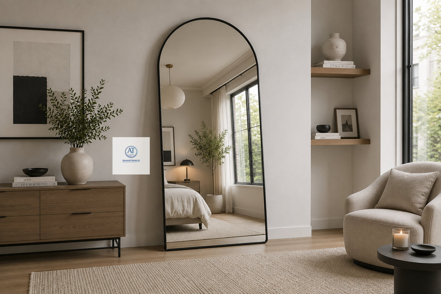 Black Arched Mirror 80x180cm – Full Length Mirror | AT Smartspace
