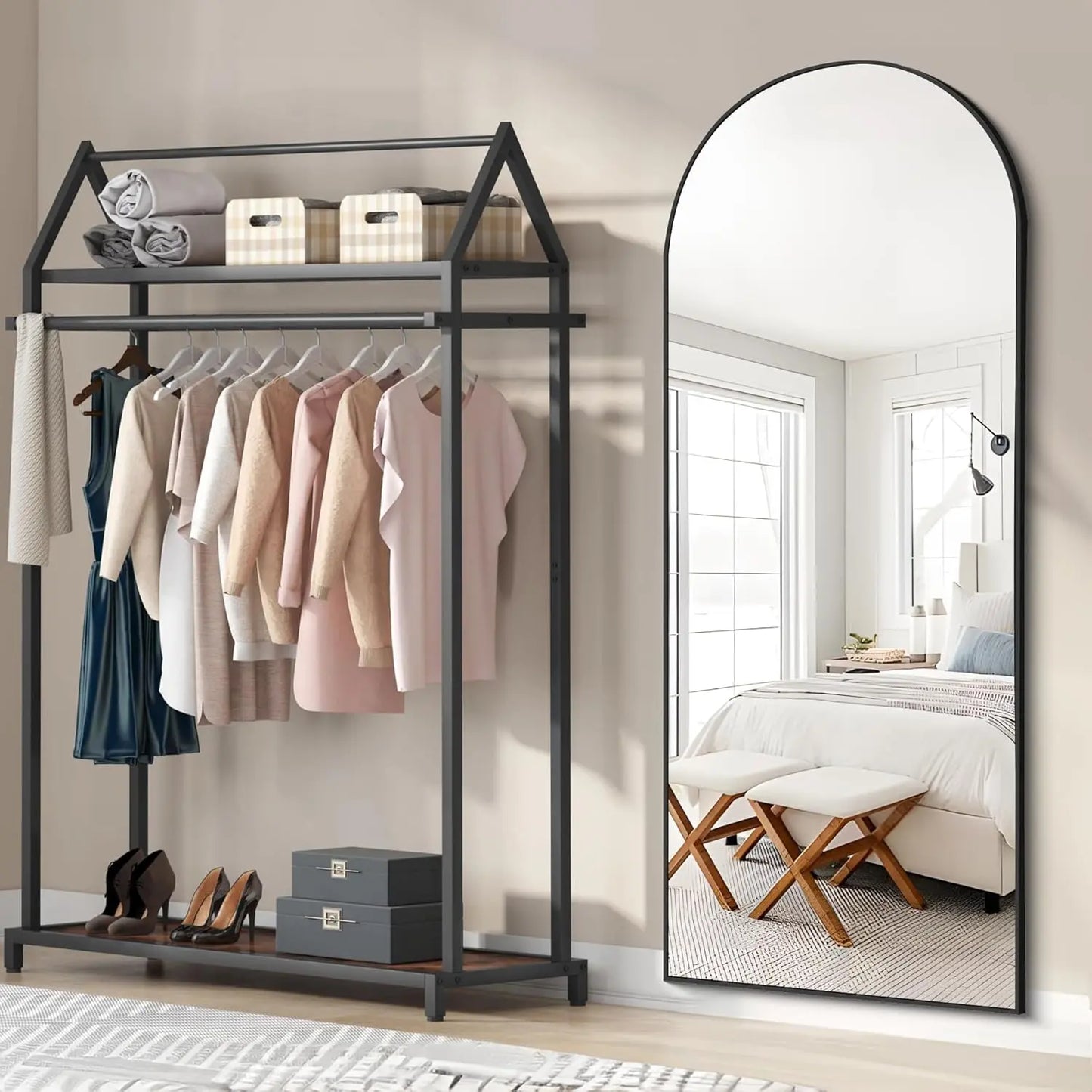 Black Arched Mirror 60x165cm – Full Length Mirror | AT Smartspace - Mirror - AT Smartspace