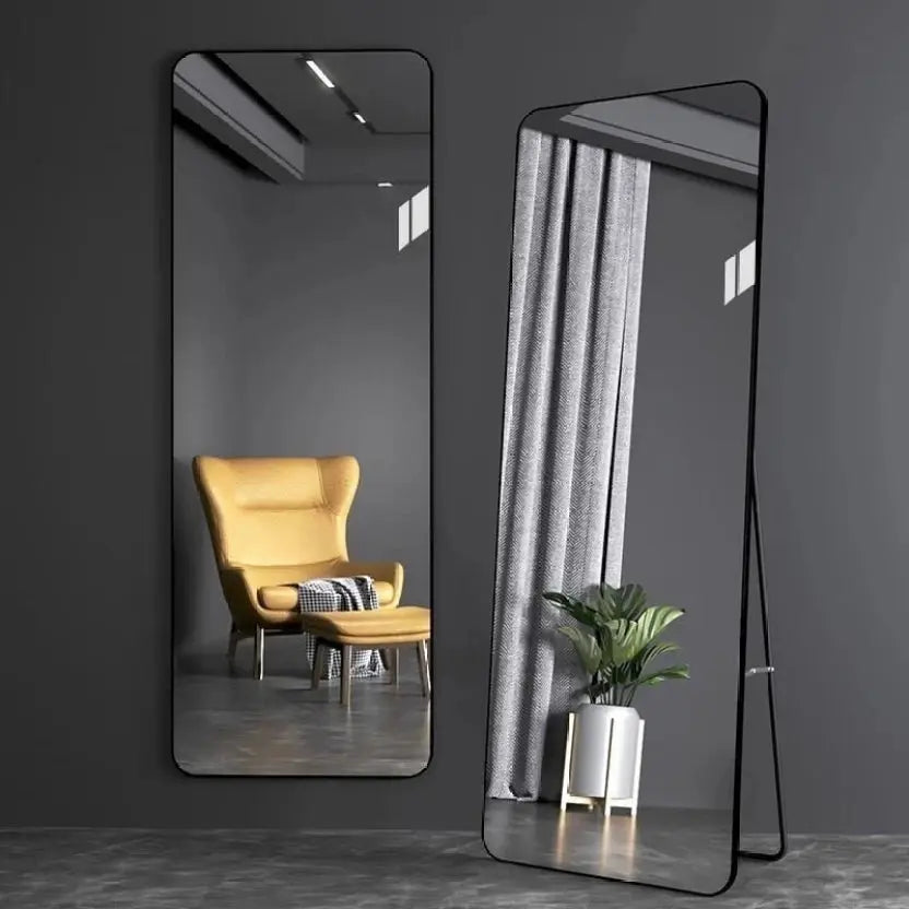 Black Rectangular Mirror 57x162cm – Full Length Mirror | AT Smartspace - Mirror - AT Smartspace