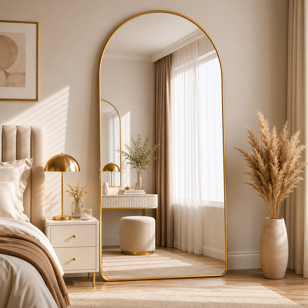 Gold Arched Mirror 80x180cm – Full Length Mirror | AT Smartspace