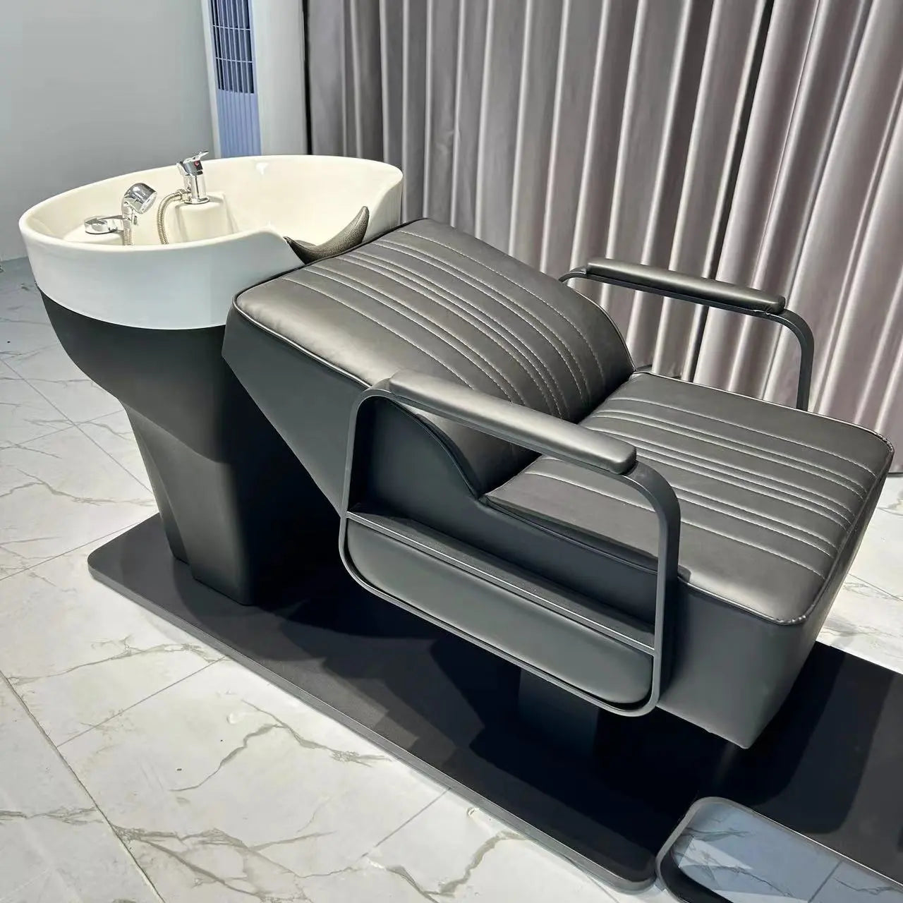 Modern Reclining Salon Shampoo Bed with Basin – Professional Hair Wash Station | AT Smartspace - Salon Equipment - AT Smartspace