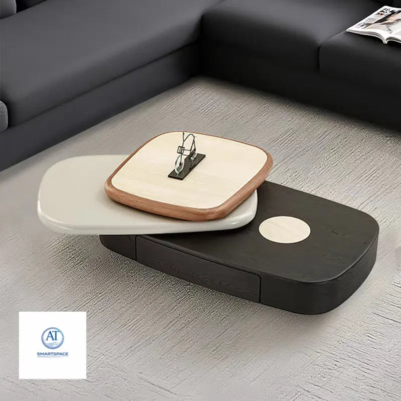 Modern Rotating Coffee Table Set – Multi - Level Designer Living Room Table - Coffee Table - AT Smartspace