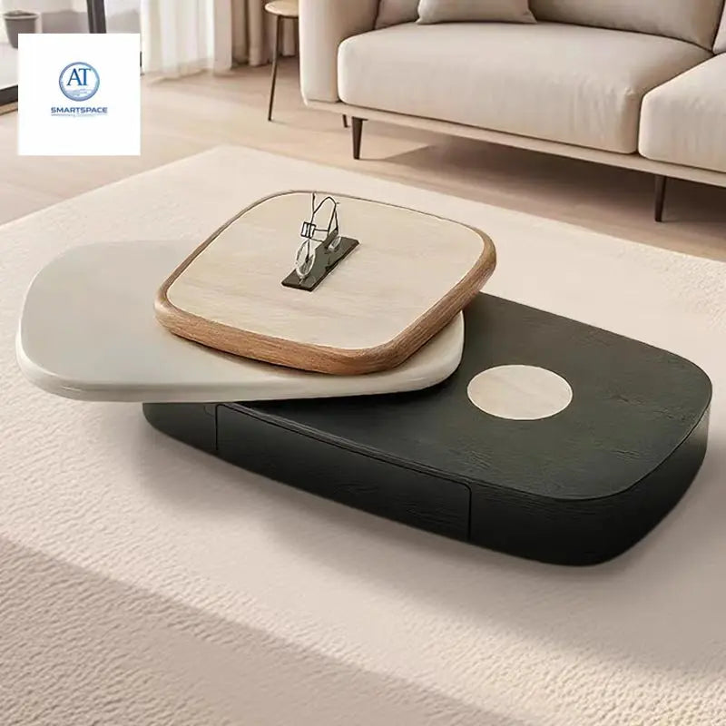 Modern Rotating Coffee Table Set – Multi - Level Designer Living Room Table - Coffee Table - AT Smartspace