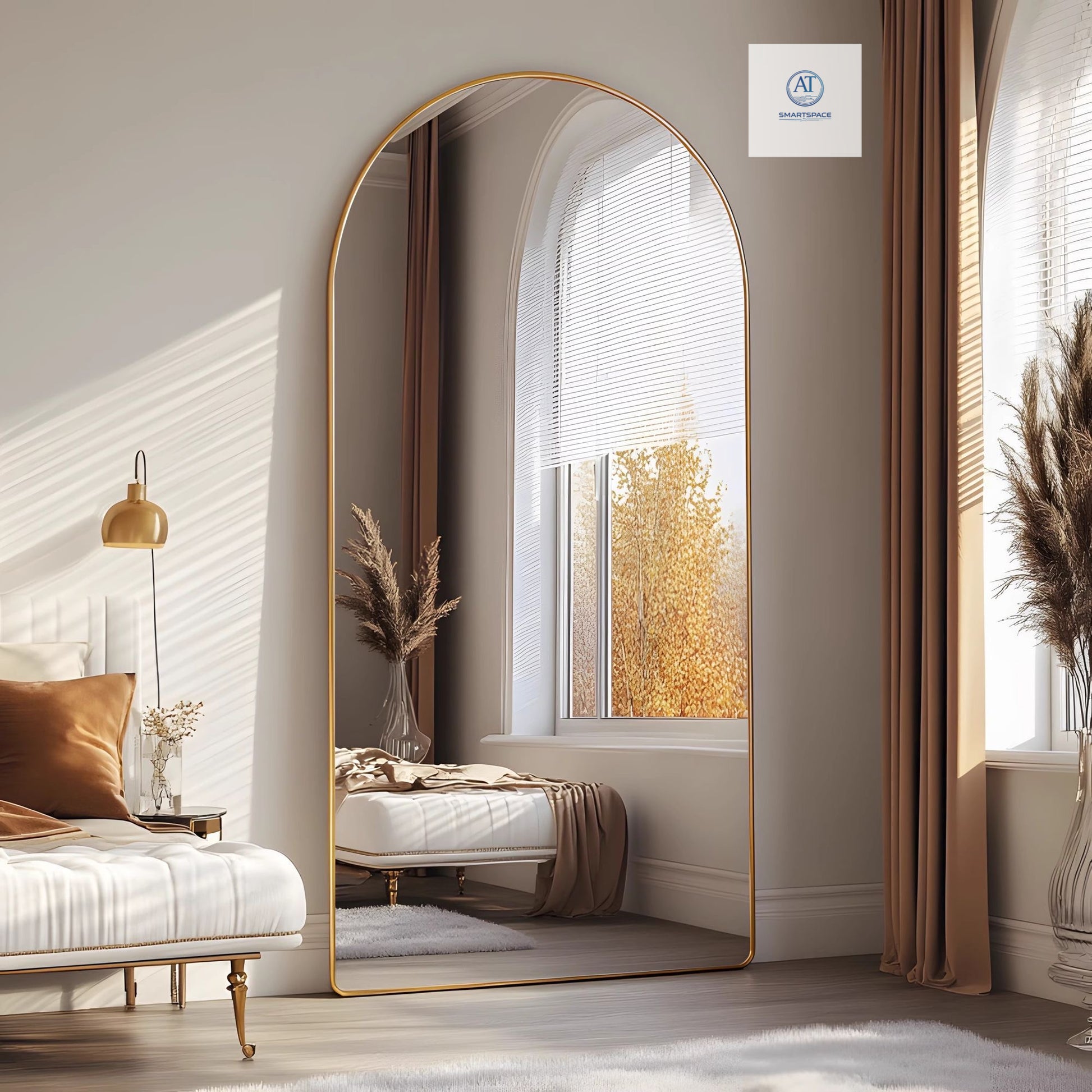 Gold Arched Mirror 80x180cm – Full Length Mirror | AT Smartspace - Mirror - AT Smartspace