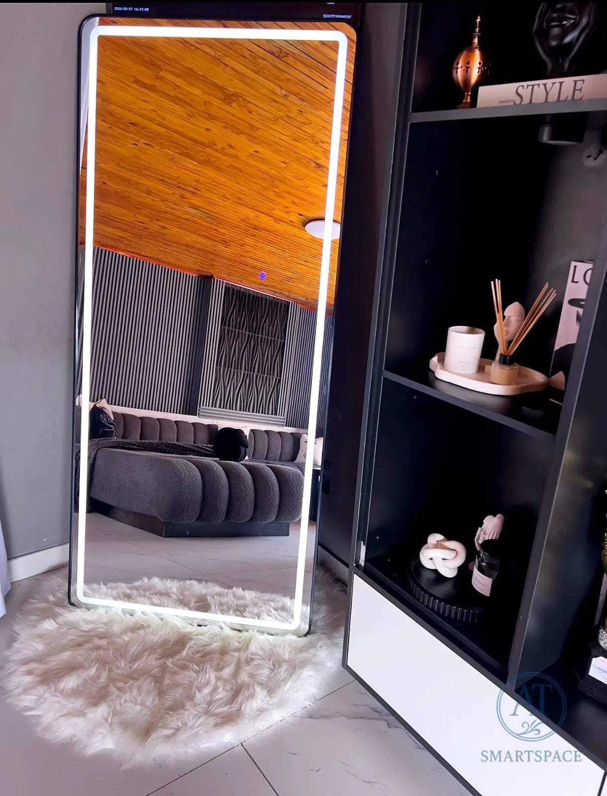 Black Rectangular Mirror 80x180cm – LED Full Length Mirror | AT Smartspace - Mirror - AT Smartspace