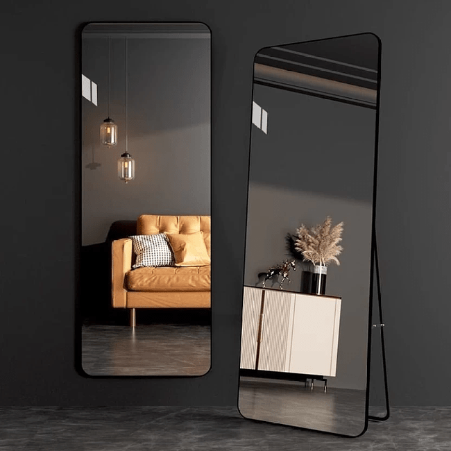 Black Rectangular Mirror 57x162cm – Full Length Mirror | AT Smartspace - Mirror - AT Smartspace