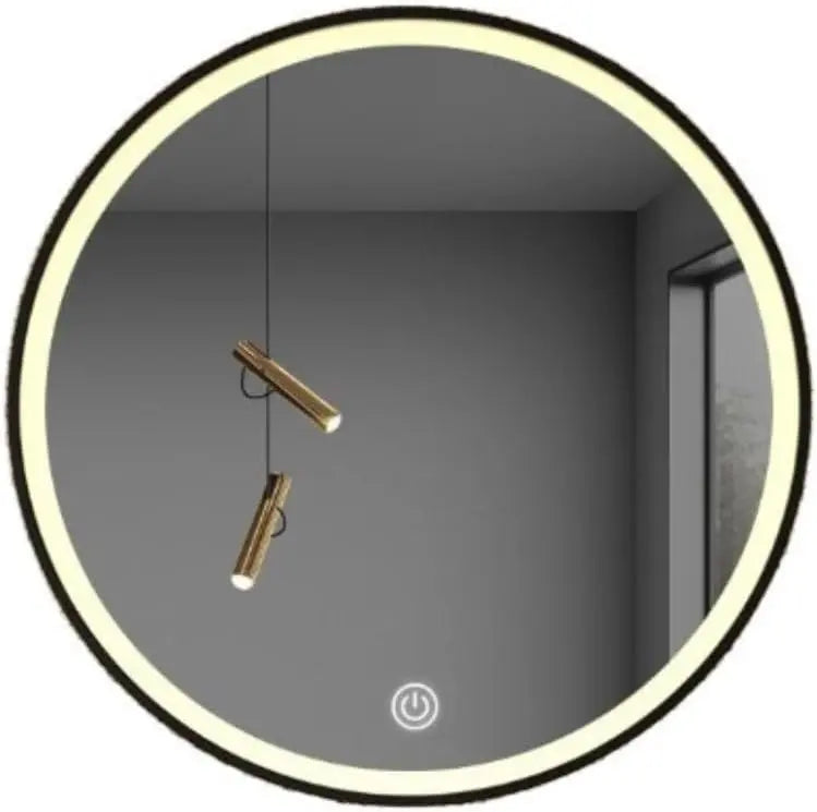Black Round Mirror 60cm – LED Wall Mirror | AT Smartspace - Mirror - AT Smartspace