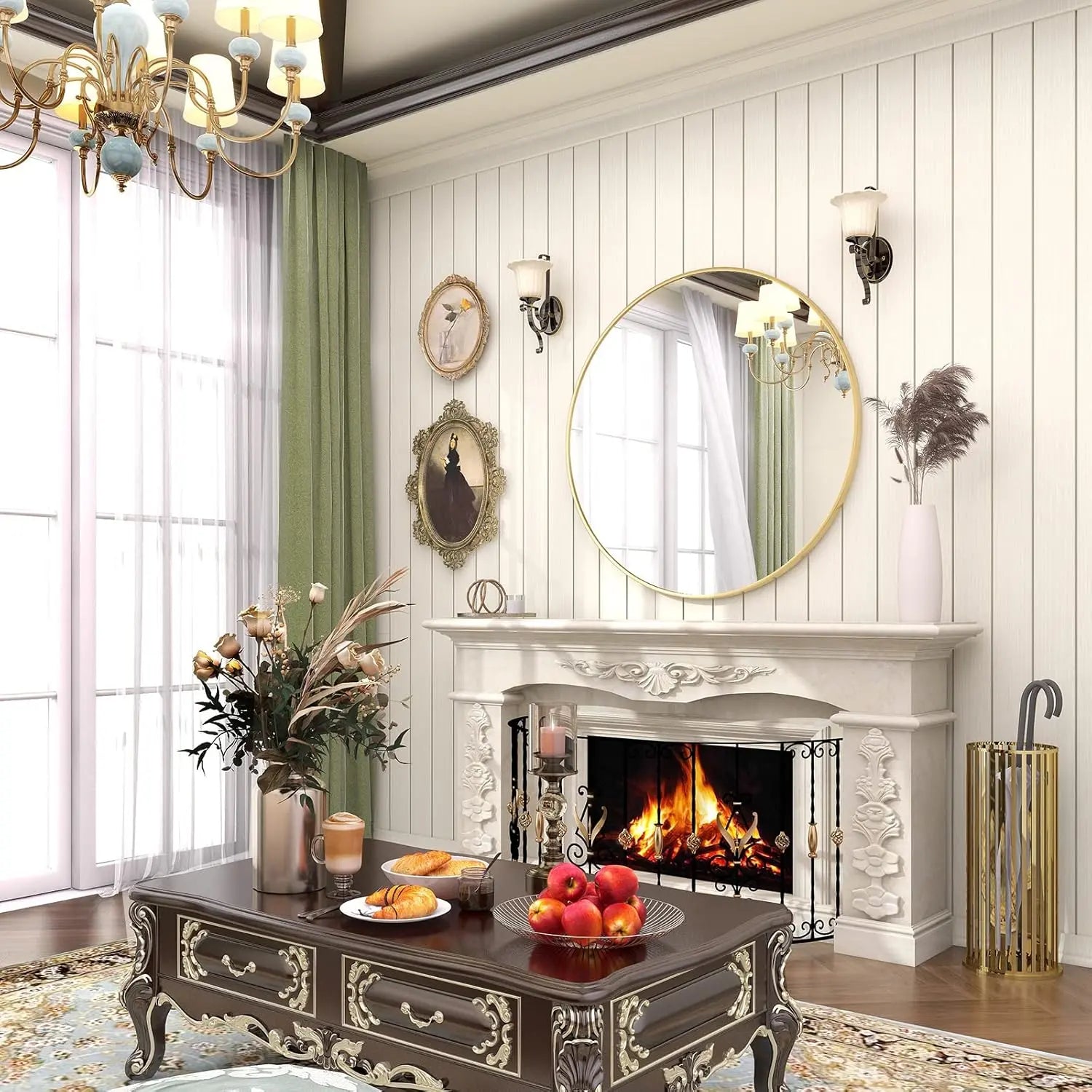 Gold Round Mirror 100cm – Modern Wall Mirror | AT Smartspace - Mirror - AT Smartspace