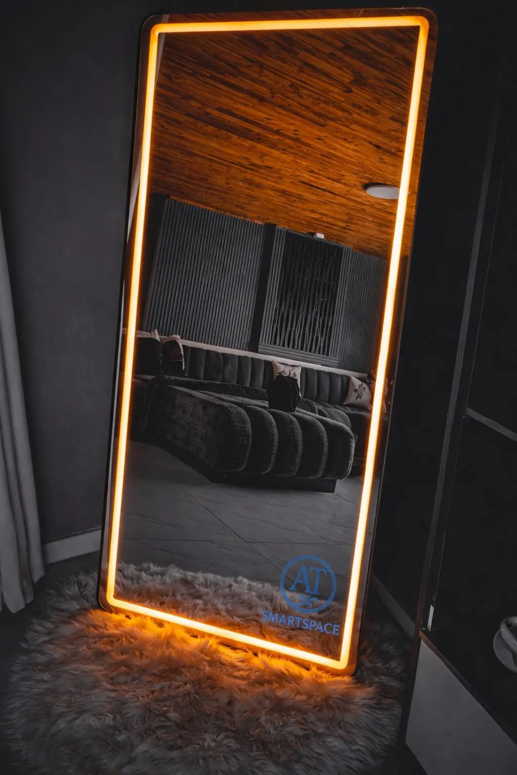 Black Rectangular Mirror 80x180cm – LED Full Length Mirror | AT Smartspace - Mirror - AT Smartspace