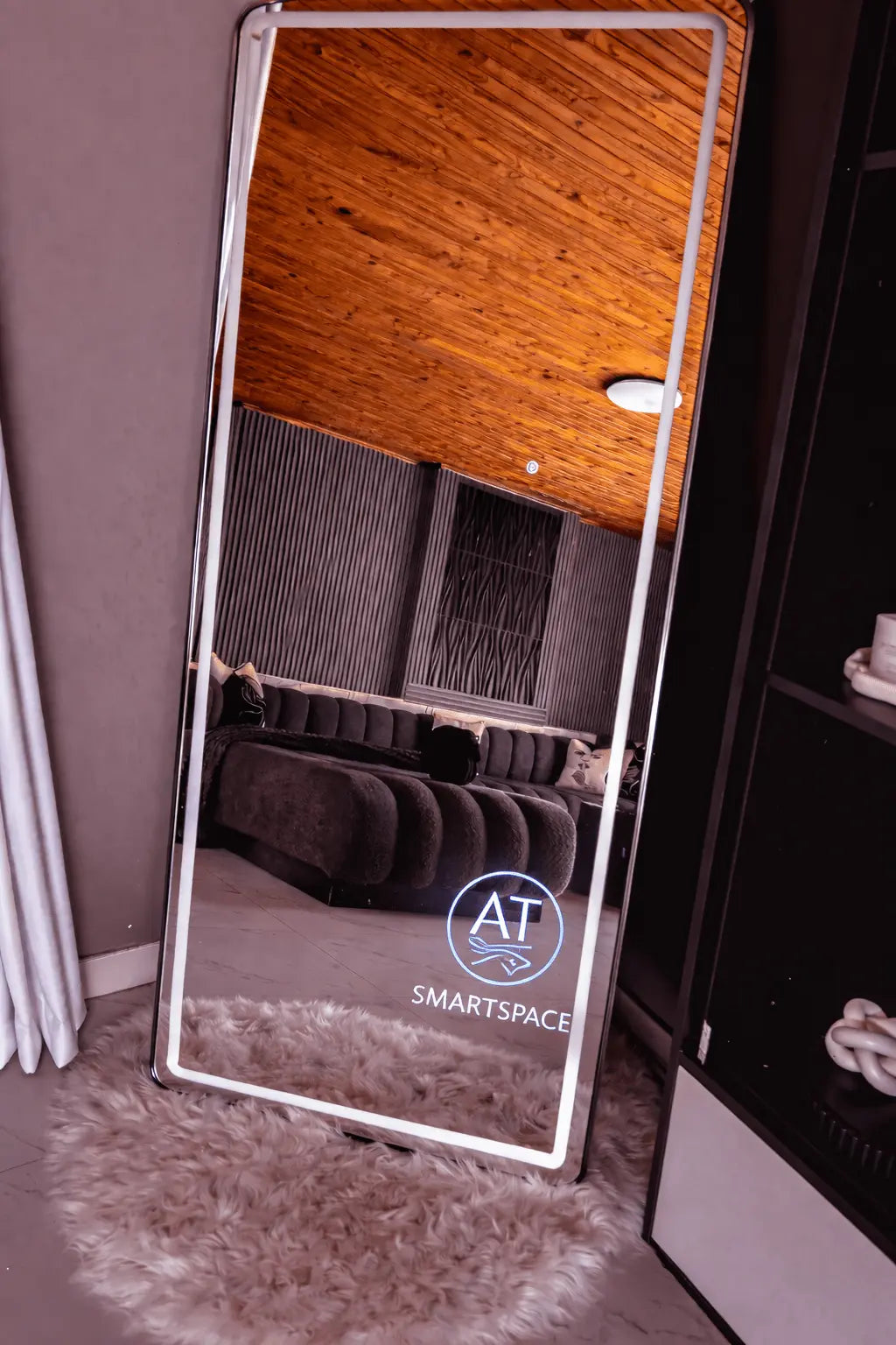 Black Rectangular Mirror 80x180cm – LED Full Length Mirror | AT Smartspace - Mirror - AT Smartspace