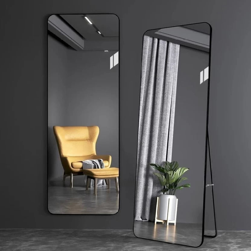 Black Rectangular Mirror 57x162cm – Full Length Mirror | AT Smartspace - Mirror - AT Smartspace