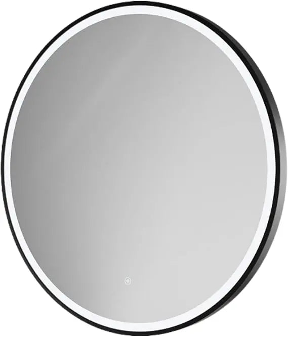Black Round Mirror 80cm – LED Wall Mirror | AT Smartspace - Mirror - AT Smartspace