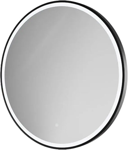 Black Round Mirror 80cm – LED Wall Mirror | AT Smartspace - Mirror - AT Smartspace