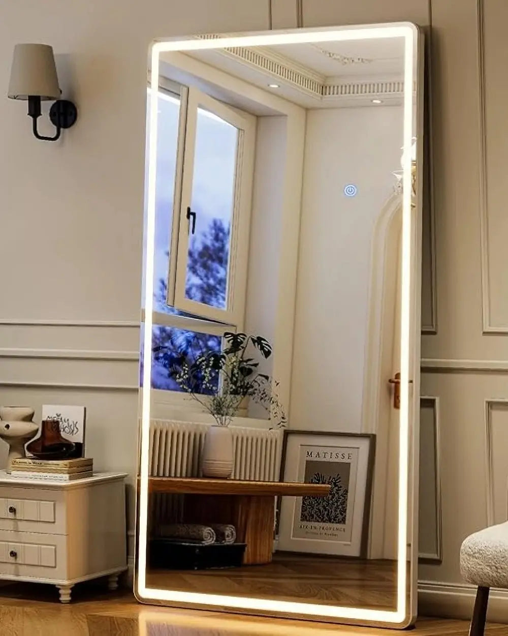 Gold Rectangular Mirror 80x180cm – LED Full Length Mirror | AT Smartspace - Mirror - AT Smartspace