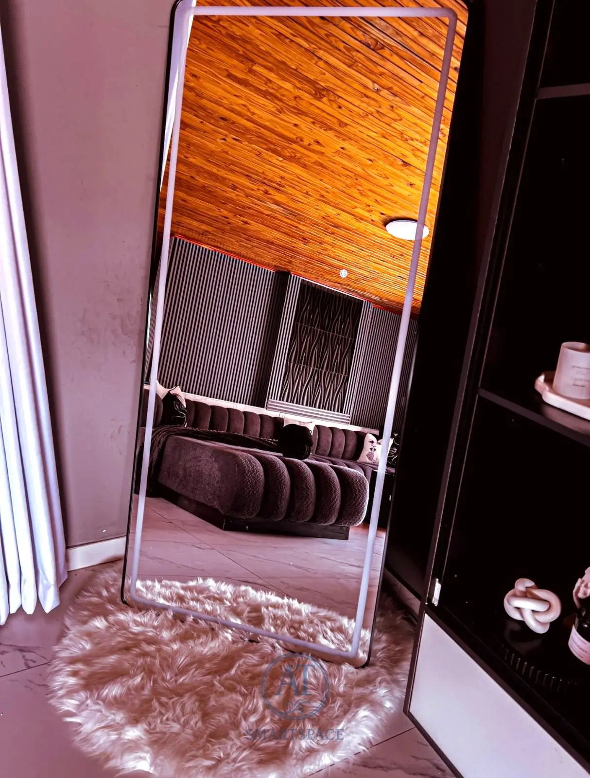 Black Rectangular Mirror 80x180cm – LED Full Length Mirror | AT Smartspace - Mirror - AT Smartspace