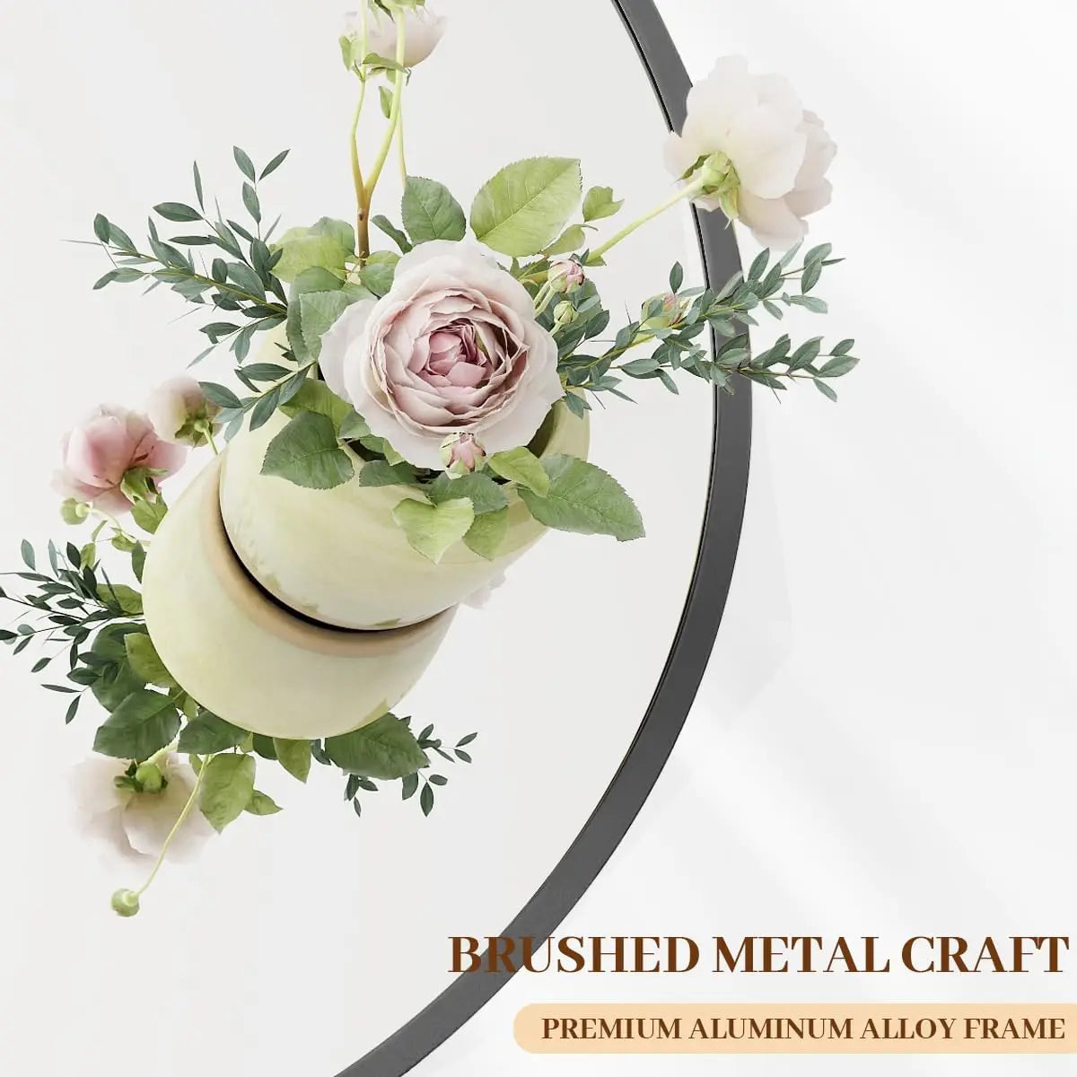 Black Round Mirror 100cm – Modern Wall Mirror | AT Smartspace - Mirror - AT Smartspace