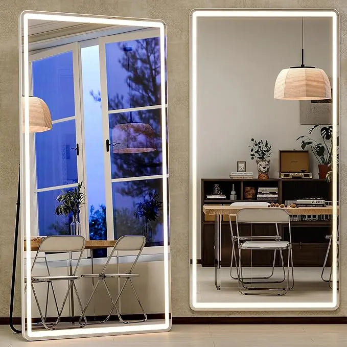 Gold Rectangular Mirror 80x180cm – LED Full Length Mirror | AT Smartspace - Mirror - AT Smartspace