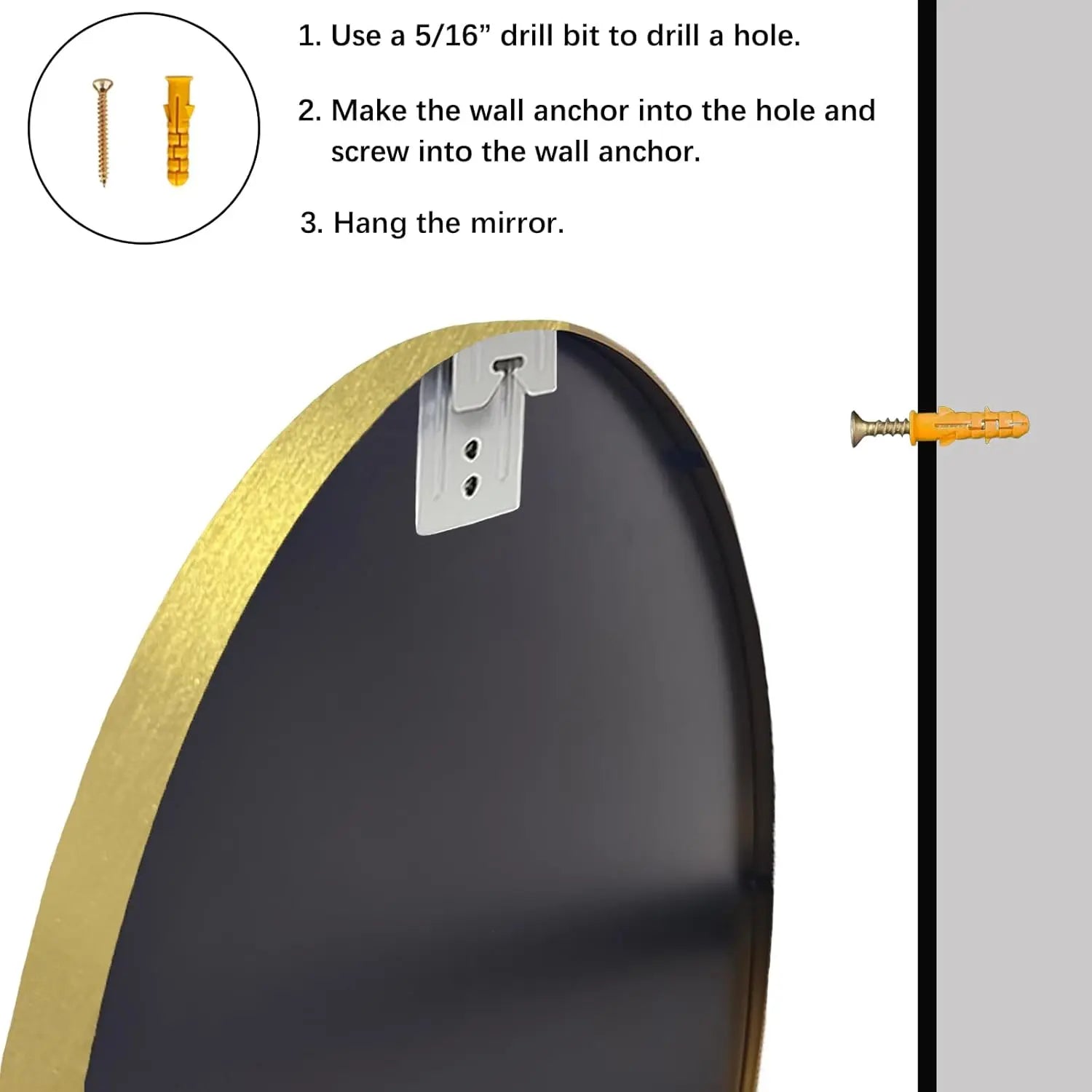 Gold Round Mirror 100cm – Modern Wall Mirror | AT Smartspace - Mirror - AT Smartspace