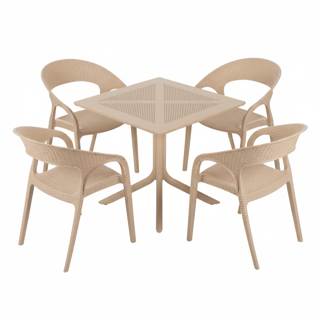 Outdoor Dining Set - Beige