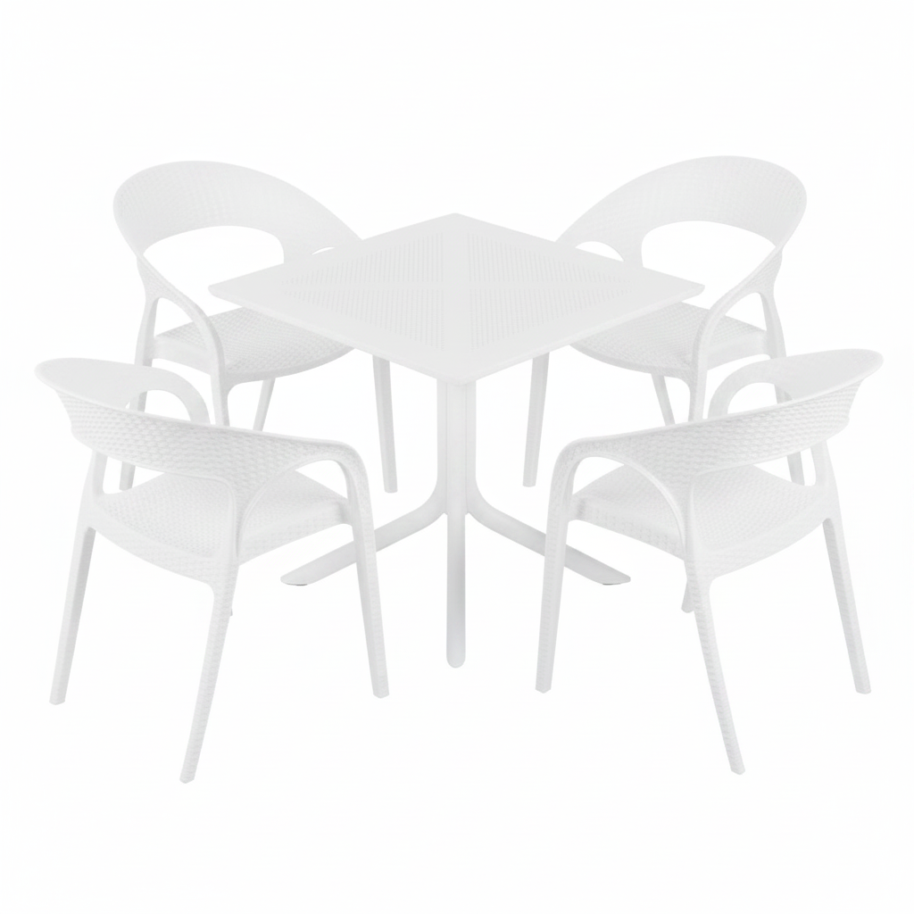 Outdoor Dining Set - White