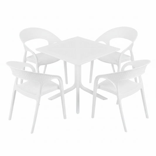 Outdoor Dining Set - White